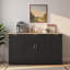 Buffet de rangement multifonctionnel avec tablettes réglables, support à 3 niveaux, tiroir et porte-1883242552