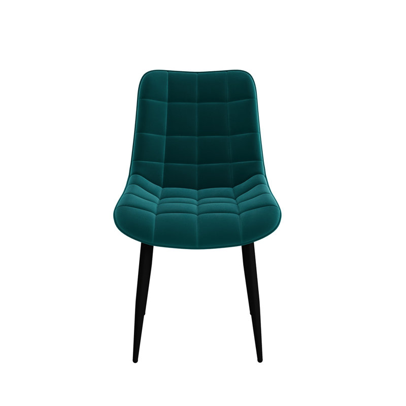 Bierman 45cm H Tufted Velvet Upholstered Upholstered Back Side Chair, Green