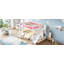 Lit superposé double au-dessus de double avec tablettes de rangement, lit superposé en bois massif avec glissières et échelles, conception à profil bas et sécurité accrue (sans matelas)-132915827