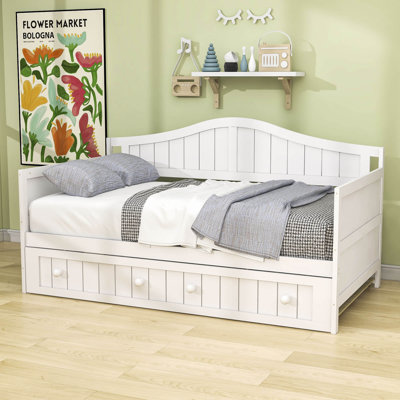 Twin Size Wooden Daybed with Trundle