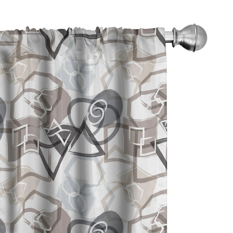 Abstract Semi-Sheer Rod Pocket Sliding Panel, 28" x 95"