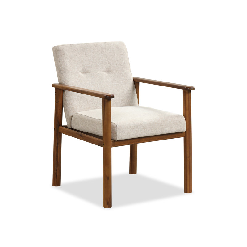 Oliveros 49cm H Tufted Velvet Upholstered Dining Chair in White