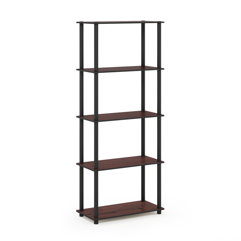 Heslin 23.58'' W Manufactured Wood Shelving Unit, Dark Cherry/Black