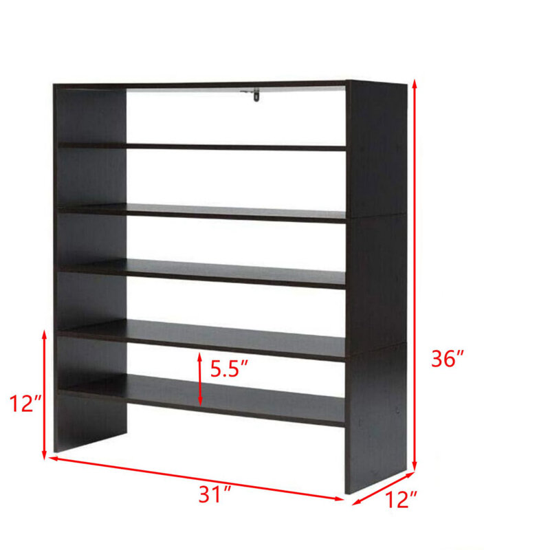 3 Pcs 31-Inch Stackable Shoe Rack, Walnut