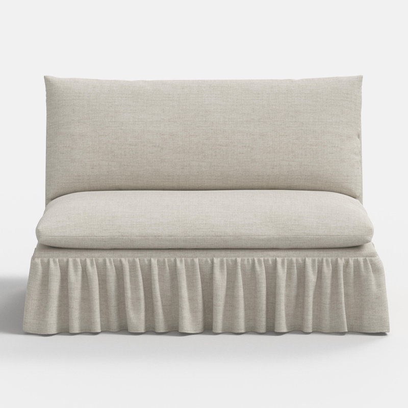Thelma Settee, Relaxed Zinc Linen