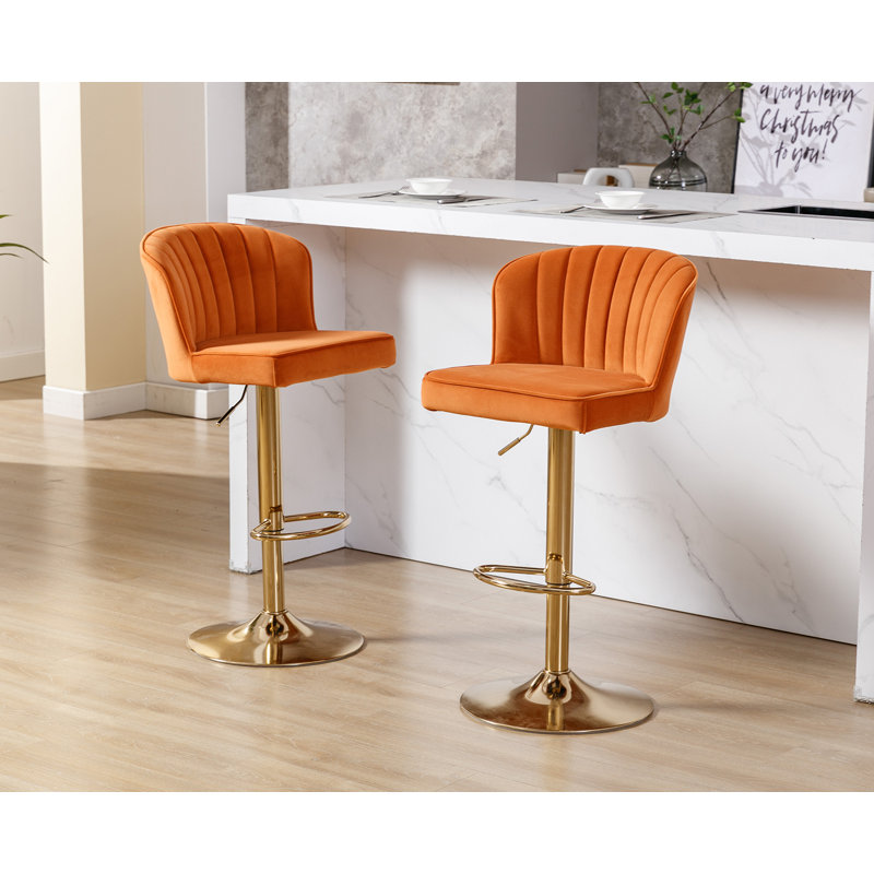 Tabouret pivotant à hauteur réglable Jadarien, Orange