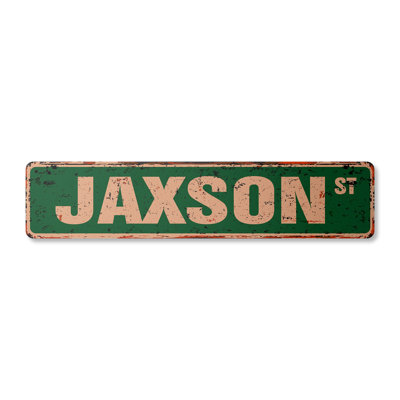 Jaxson Street Sign Aluminum 6" X 24"