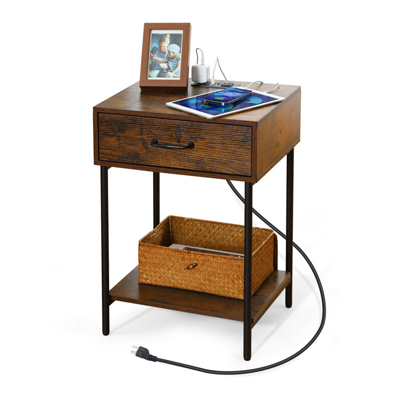 16.93'' W Nightstand, Rustic Brown