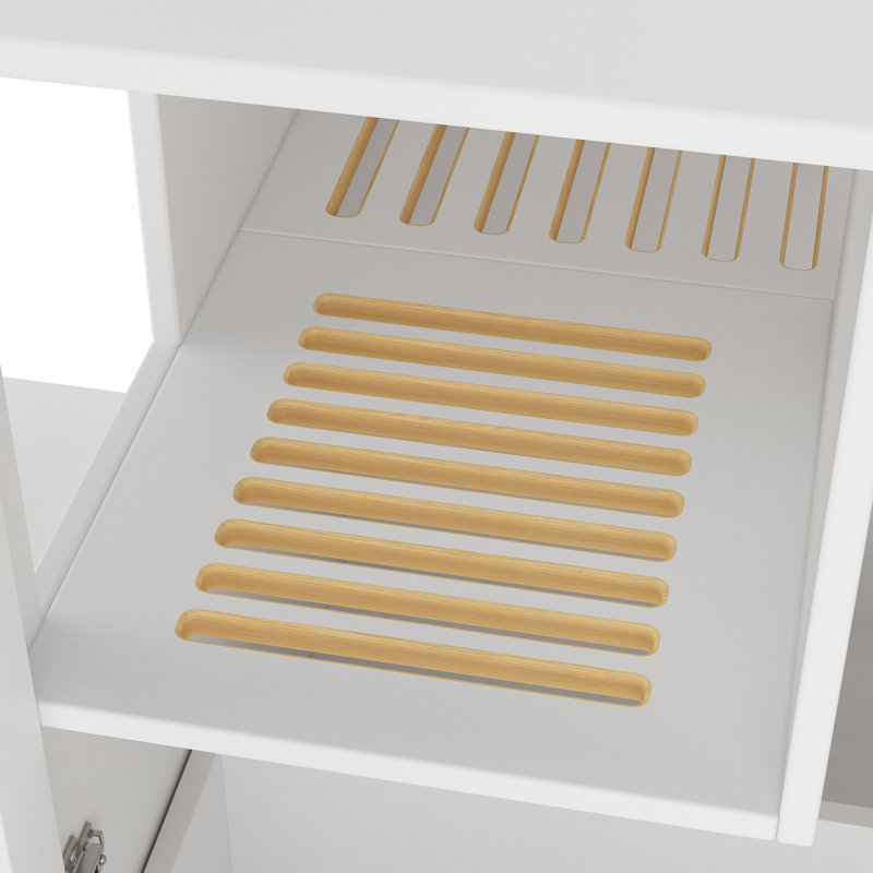 Enceinte de bac à litière en bois, Blanc
