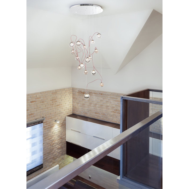 Alzbetka 16 - Light Polished Chrome LED Cluster Pendant