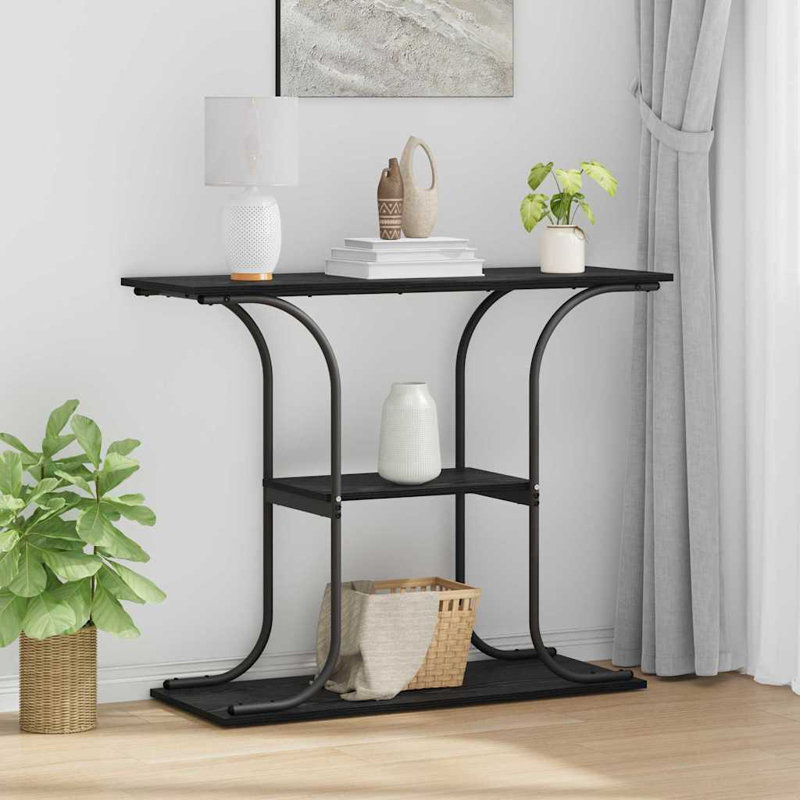 101cm Console Table, Black Oak