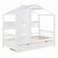 Lit en bois avec 2 tiroirs, tablette-296717921