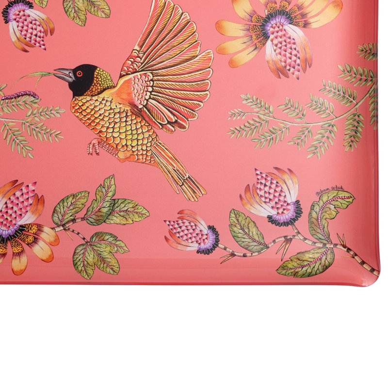 Weaver Garden Acrylic Tray, 18" W x 14" D x 1.5" H, Coral