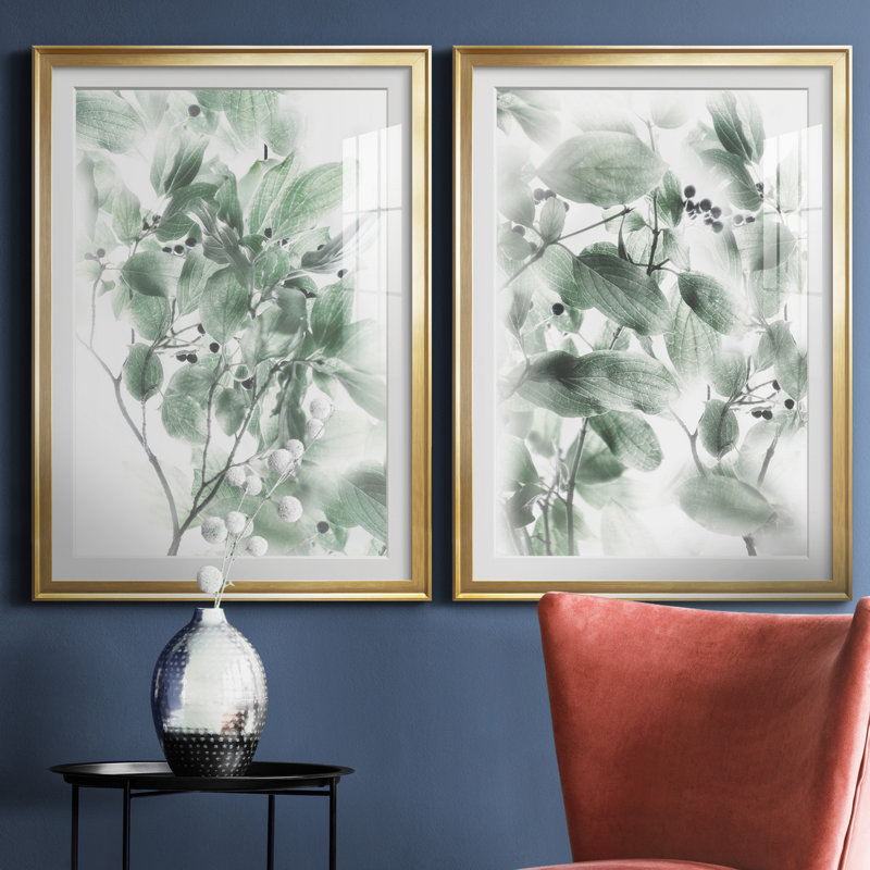 Irene Weisz - 2 Piece Print, 36.5" H x 26.5" W x 1" D, Gold Paper, White