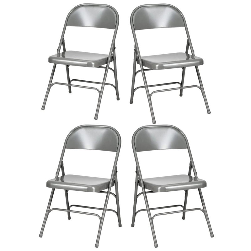 Metal Folding Chair - by Chivari, Gray