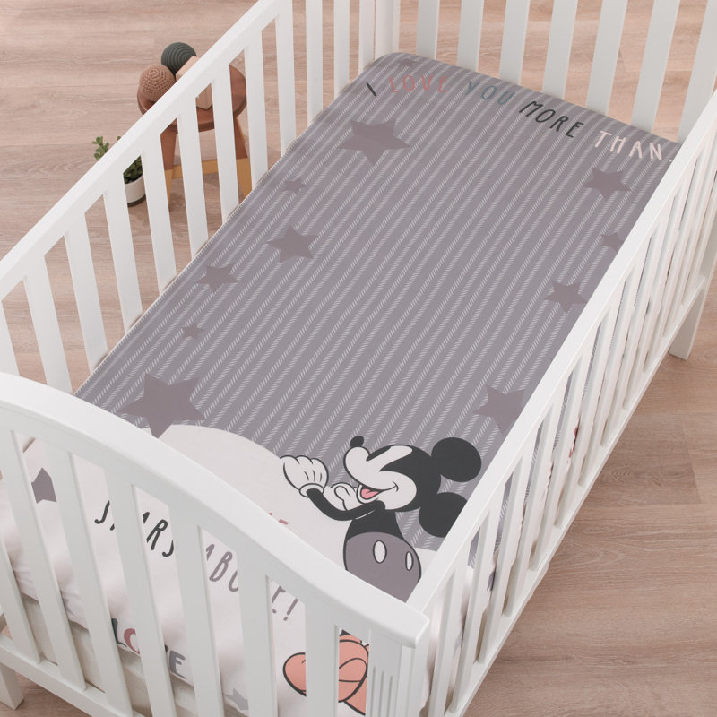 Drap-housse pour lit de bébé Disney Mickey Mouse