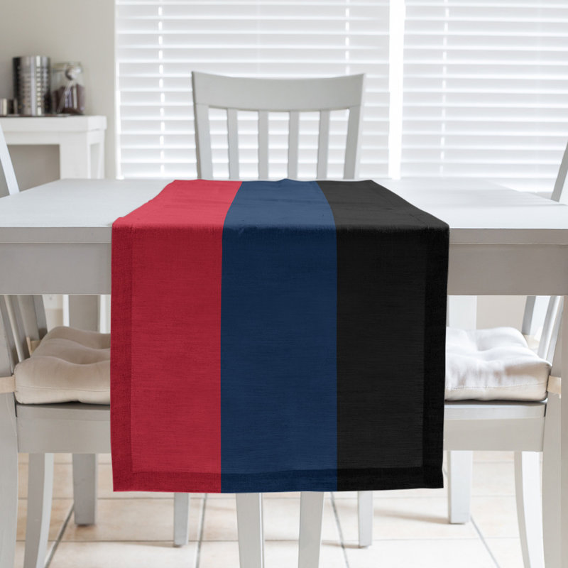 Boston Table Runner, 72" x 16", Washington,Red/Blue/Black, Polyester