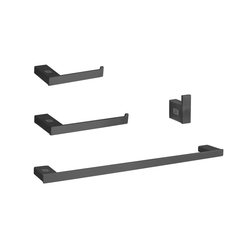 Sofia 4 - Piece Bathroom Hardware Set, Matte Black
