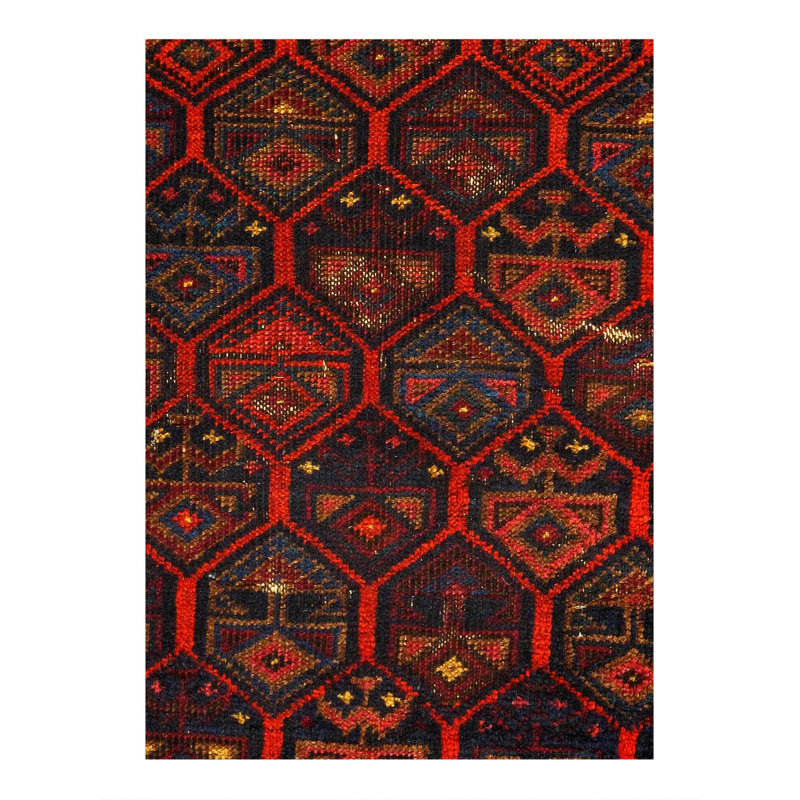 Antique Afghan Baluch Rug 2'11"X 4'6"