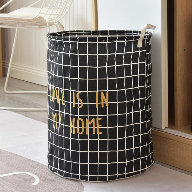 Adelaine Laundry Hamper with Handles, Black