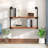 Industrial Pipe Shelving,Iron Pipe Shelf With Wood For Kitchen,Wall Mounted Shelf Rustic Black Pipe Floating Shelves For Bathroom 2 Tier,Brown(3-Tier With 2 Boards,36In)