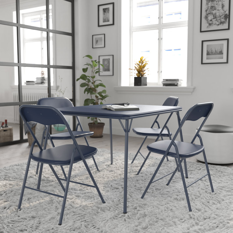 Ensemble 5 pièces de table et chaises Monroe, Bleu
