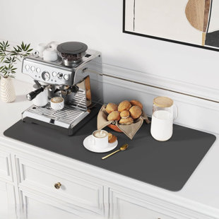 Tapis de café - Tapis de séchage pour vaisselle avec support en caoutchouc à teinture absorbante pour comptoir de cuisine - Tapis de bar pour accessoires de comptoir