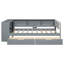 Lit plateforme en bois avec tablettes de rangement, tiroirs, station de charge et tête de lit tapissier-681298398-681298399