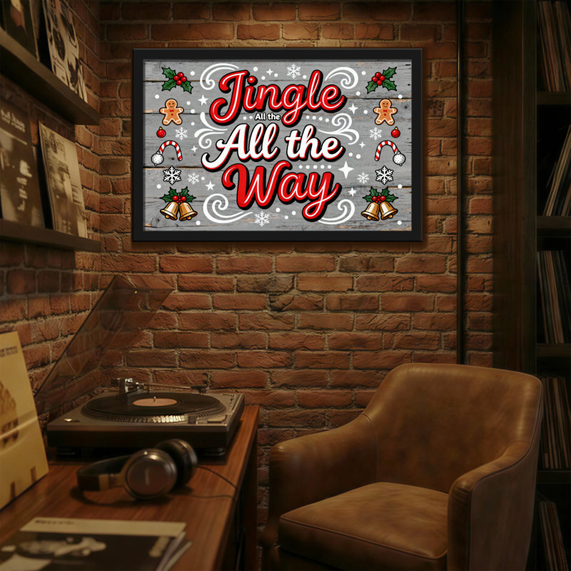 Motif de Noël «Christmas Jingle All The Way», H 12 po x l 18 po