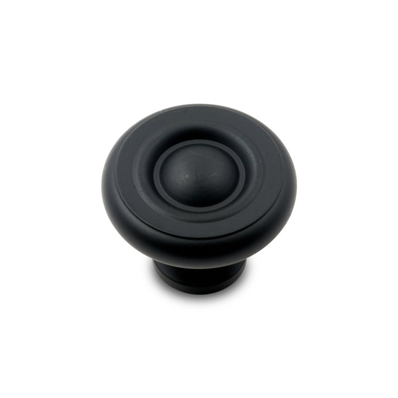CK Series 1 1/2" Diameter Mushroom Knob, Black, Small