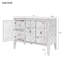 Buffet de rangement réglable avec 3 poignées rétro en métal et 4 pieds en bois de pin, pour le hall d'entrée, le salon, la salle d'étude et la salle à manger