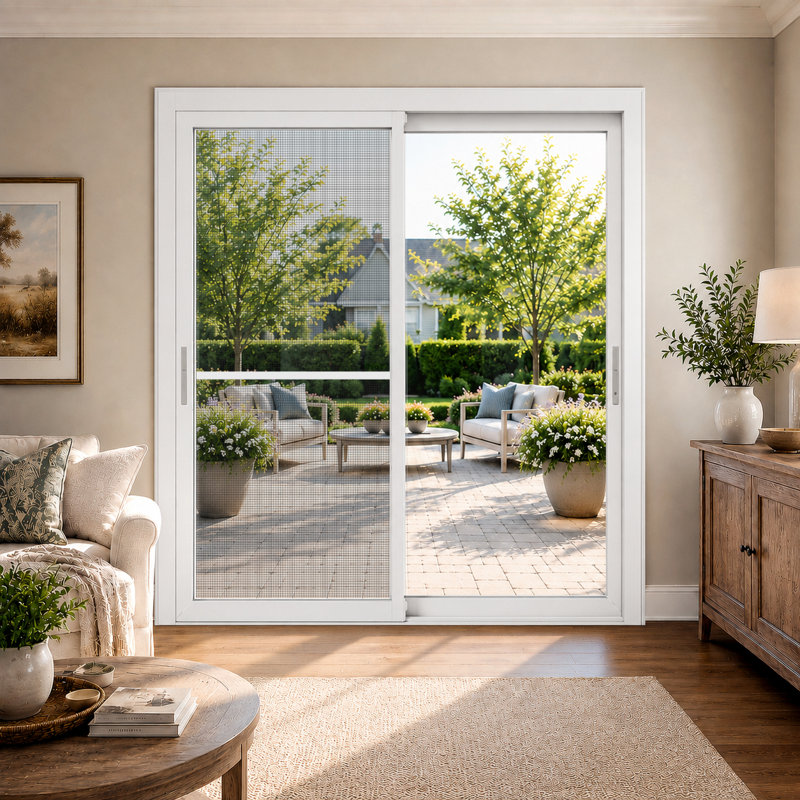 Porte de patio blanche l 120 po x H 80 po en verre pliable pliable Aluminium pliable avec écran rétractable (2 + 0)