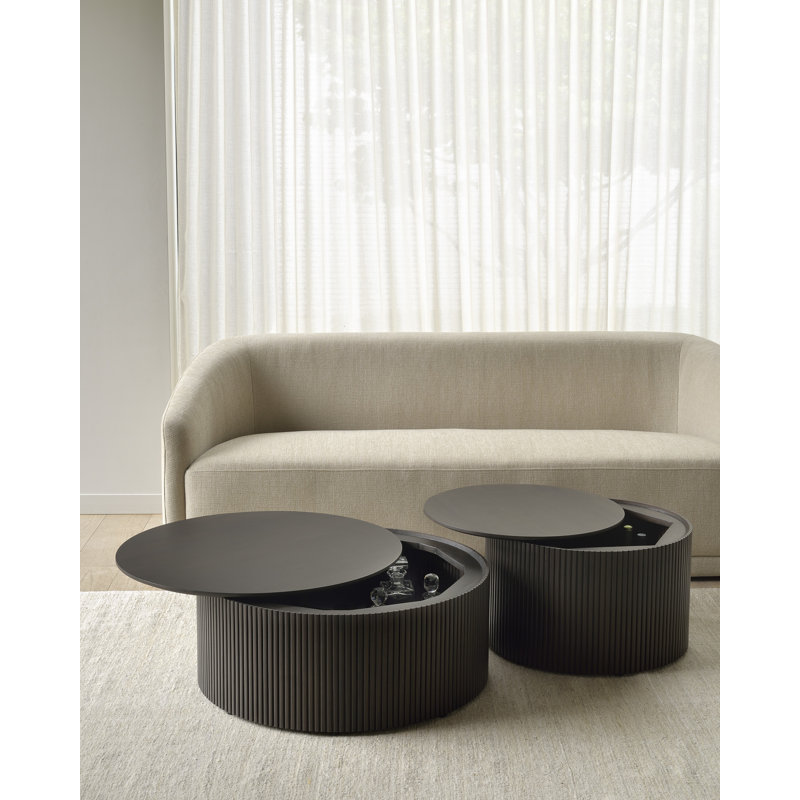 Roller Max Coffee Table, 13.8" H x 23.6" L x 23.6" W, Espresso