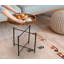 Table de bout en rotin en plastique tissé à la main avec plateau réversible (à utiliser comme table ou plateau de service), pour le salon, le balcon de la chambre à coucher