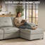 Canapé modulaire moderne avec repose-pieds en cuir de polyuréthane Marybelle Marybelle-130669880