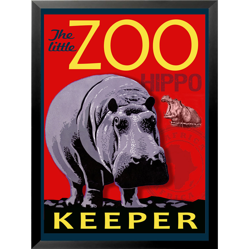 Coleridge Little Zoo Keeper Hippopotamus, art encadré, H 14 po x l 11 po