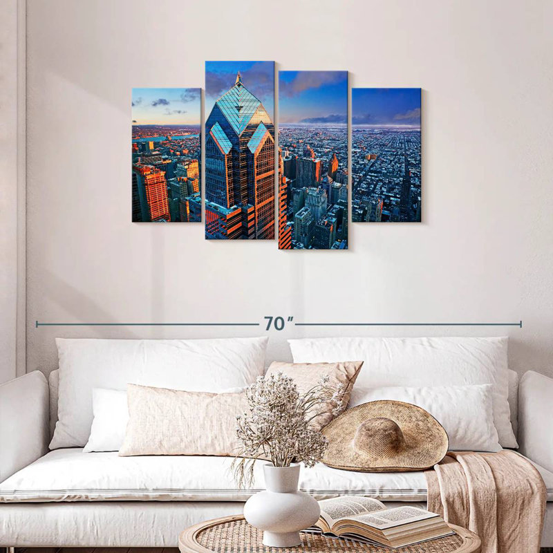 Harpa, tour de Philadelphie et horizon, H 27 po x l 43 po