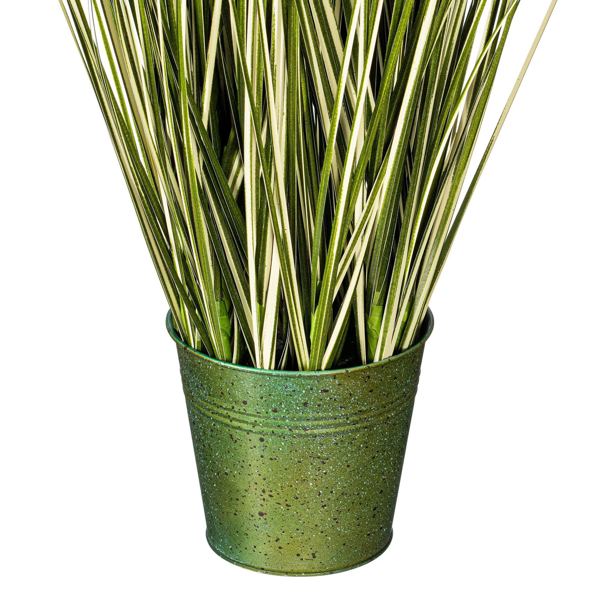 Artificial Green Grass in Metal Pot , 37" H x 23" W x 23" D