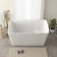 Baignoire autoportante en acrylique de 119 cm (47 po) avec siège intégré, baignoire ergonomique pour salle de bain