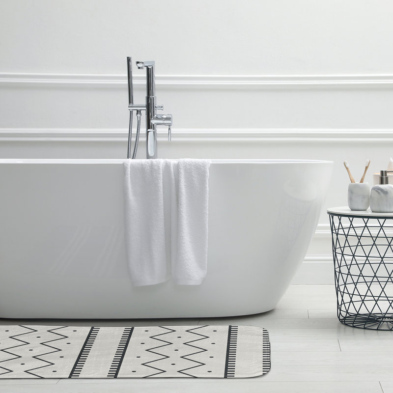 Tapis de bain GGG, L 17 po x L 24 po, Gris
