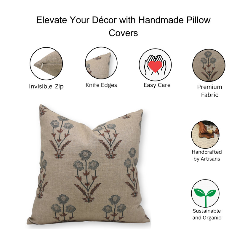 Linen Indoor/Outdoor Pillow Cover, 20"H x 20"W