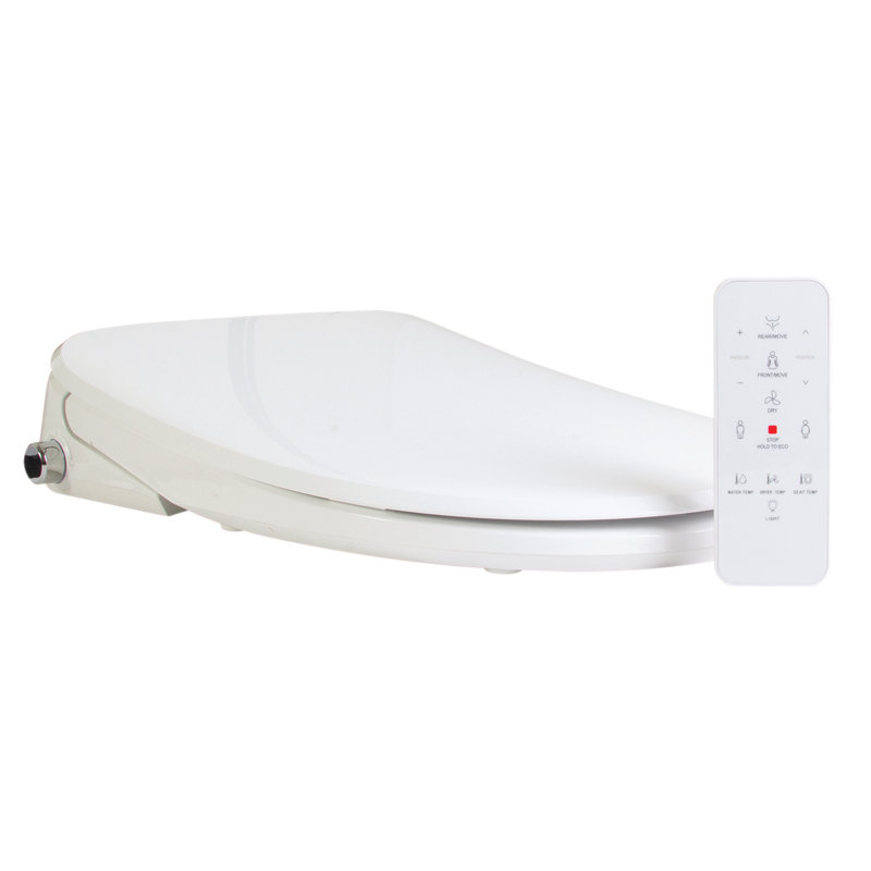 White Elongated Electric Heated Bidet Toilet Seat