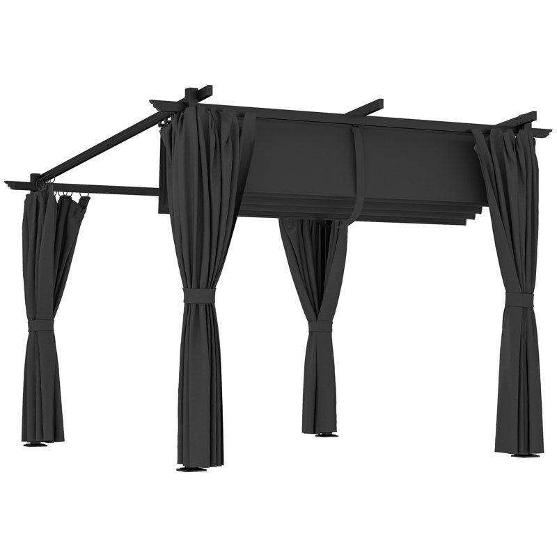 2.3m x 2.97m x 2.95m Pergola, Dark Grey