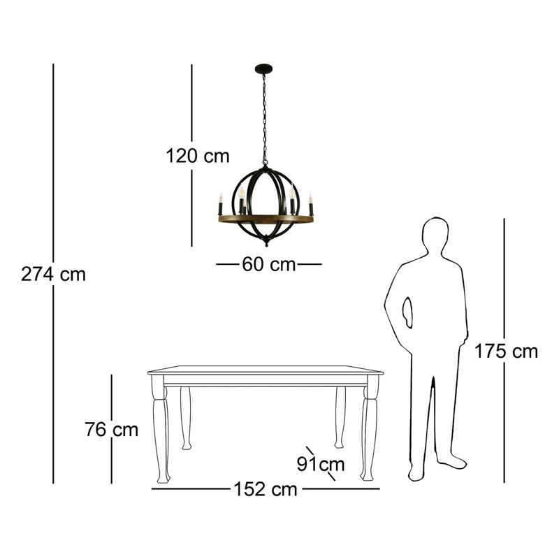 Mike 6 - Light Candle Style Chandelier