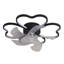 Ventilateur de plafond avec lumière, ventilateur de plafond 20 po avec télécommande, ventilateur de plafond encastré moderne, lumière en forme de fleur pour chambre à coucher, salon, petit luminaire de plafond à DEL