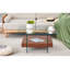 Table basse carrée moderne de 31,4 po à deux niveaux - Une combinaison élégante de verre transparent et d'autocollant texturé en bois foncé, elle peut être utilisée non seulement comme table basse, mais aussi comme table d'appoint ou présentoir.