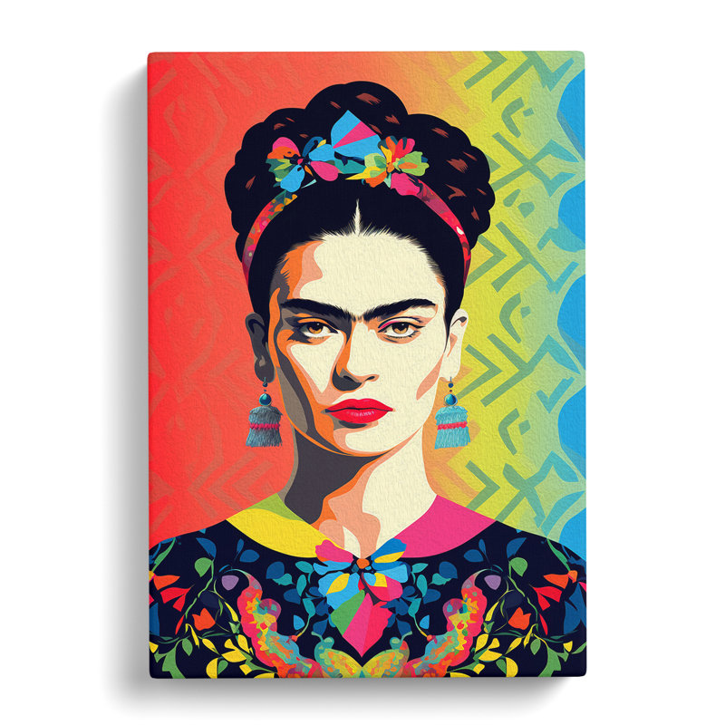 Frida Kahlo Op - Wrapped Canvas, 50cm H x 35cm W x 3cm D