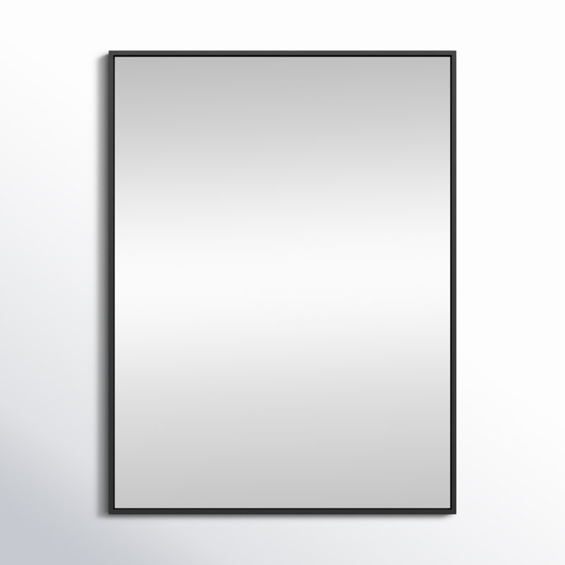 Sabine Metal Rectangle Wall Mirror, 40" x 30", Black