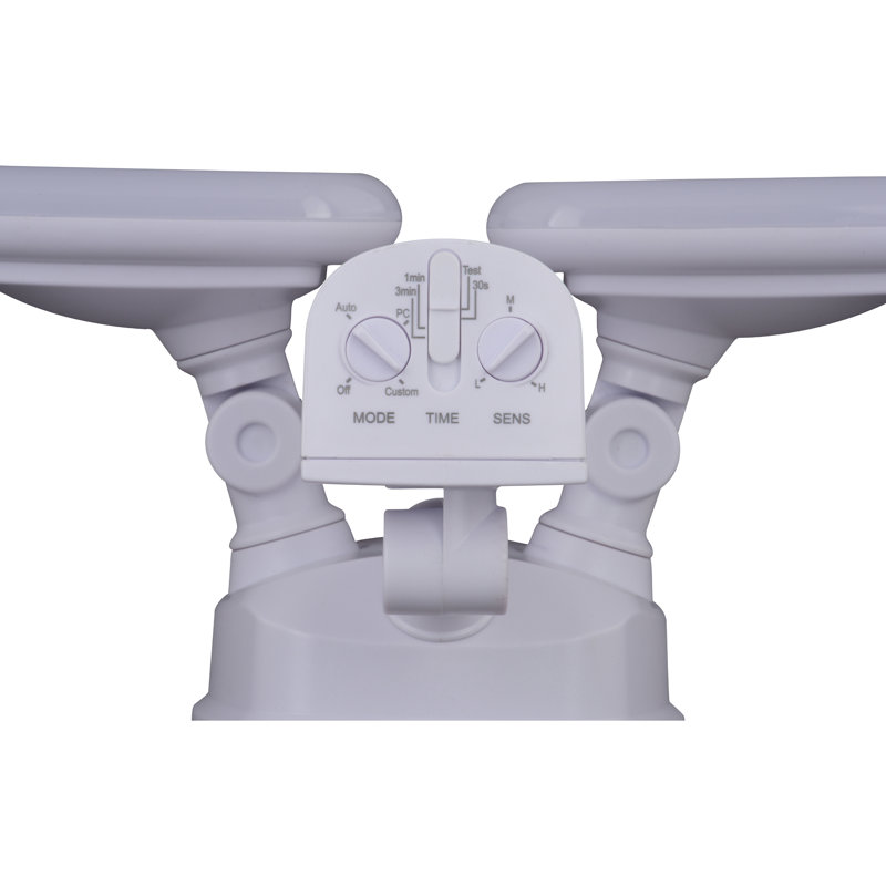 Kurtzig 2 - Head LED Hardwired Dusk to Dawn Outdoor Security Flood Light with Motion Sensor and Timer