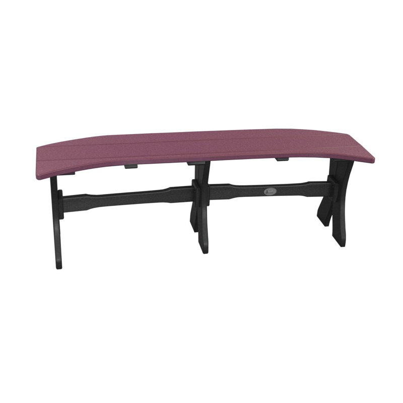 Banc de pique-nique en plastique Carolin, Bois de merisier et noir
